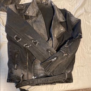 Balmain Black Denim Biker Jacket